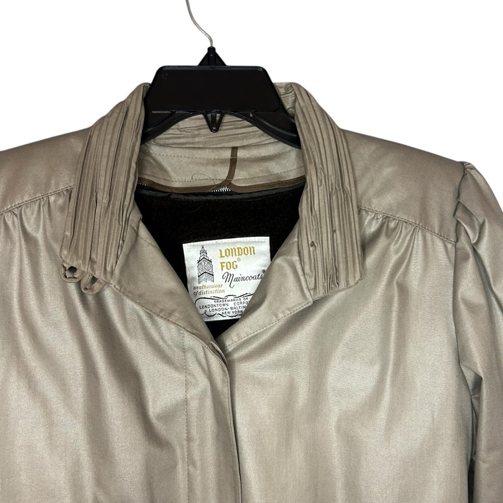London Fog Vintage Tan Trench Coat w/ Zip Liner – Size 10 Petite - Picture 6 of 16